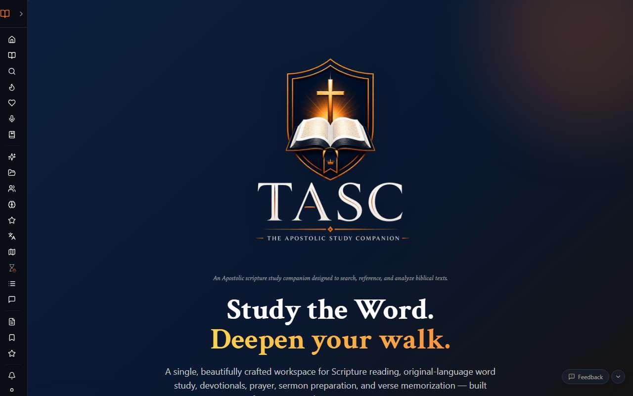 TASC Bible open in a browser at tascbible.org